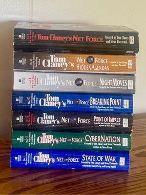 Tom Clancy's Net Force 7 Book Lot Sequential Series Paperbacks Thriller Set